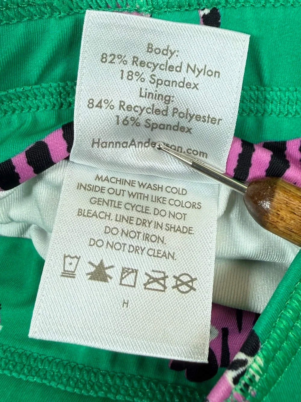 HANNA ANDERSSON Green Pink Tiger Print Swim Trunks 6-12 Months Recycled Nylon